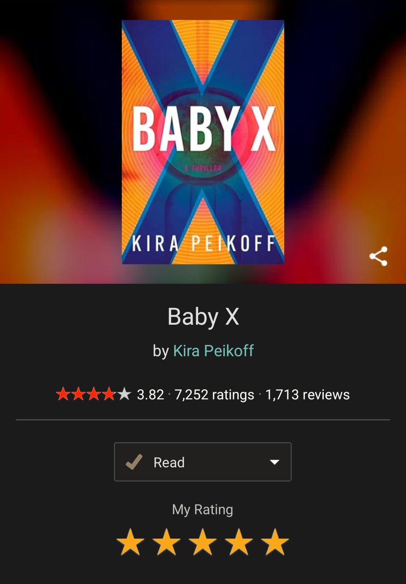 nicolelayer's tweet photo. @goodreads Baby X by Kira Peikoff https://t.co/4FNq0EbgEO
