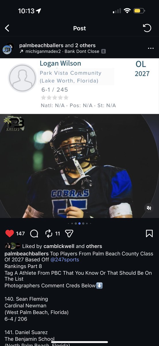 L0ganWils0n56's tweet photo. I am blessed to be one of palm beach county finest, hard work starting to pay off the grind never stops. @CoachCuevas78 @JRichterNCSA @FordhamRams @247Sports @palmbeachballer @CoachSEllis @JRichterNCSA @athdynastychris @CoachJLord1 @keegan_linwood @dhan561 @Coachrobnichols @PVHSCobraFB
