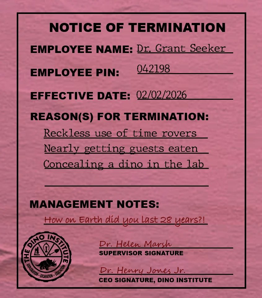 The Dinosaur line has been officially cutoff and the final guests are in line waiting to ride. Soon the last guests will get off and and Dr. Seeker will be handed this. 🦕 🦖 ☄️