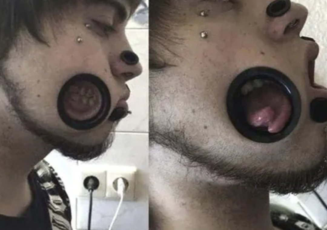 estherea1angel's tweet image. is there literally nobody else other than this dude with this body mod😢