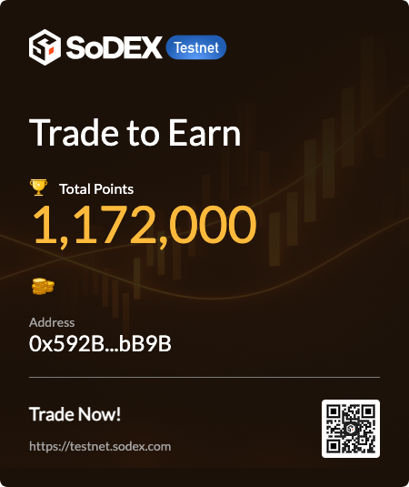 metaweb4's tweet photo. I’ve earned 1,172,000 Points on SoDEX! Join me to earn on SoDEX!

Trade and earn on SoDEX Now:
https://t.co/DQlEfmnnH0 https://t.co/mG9y9EYjja