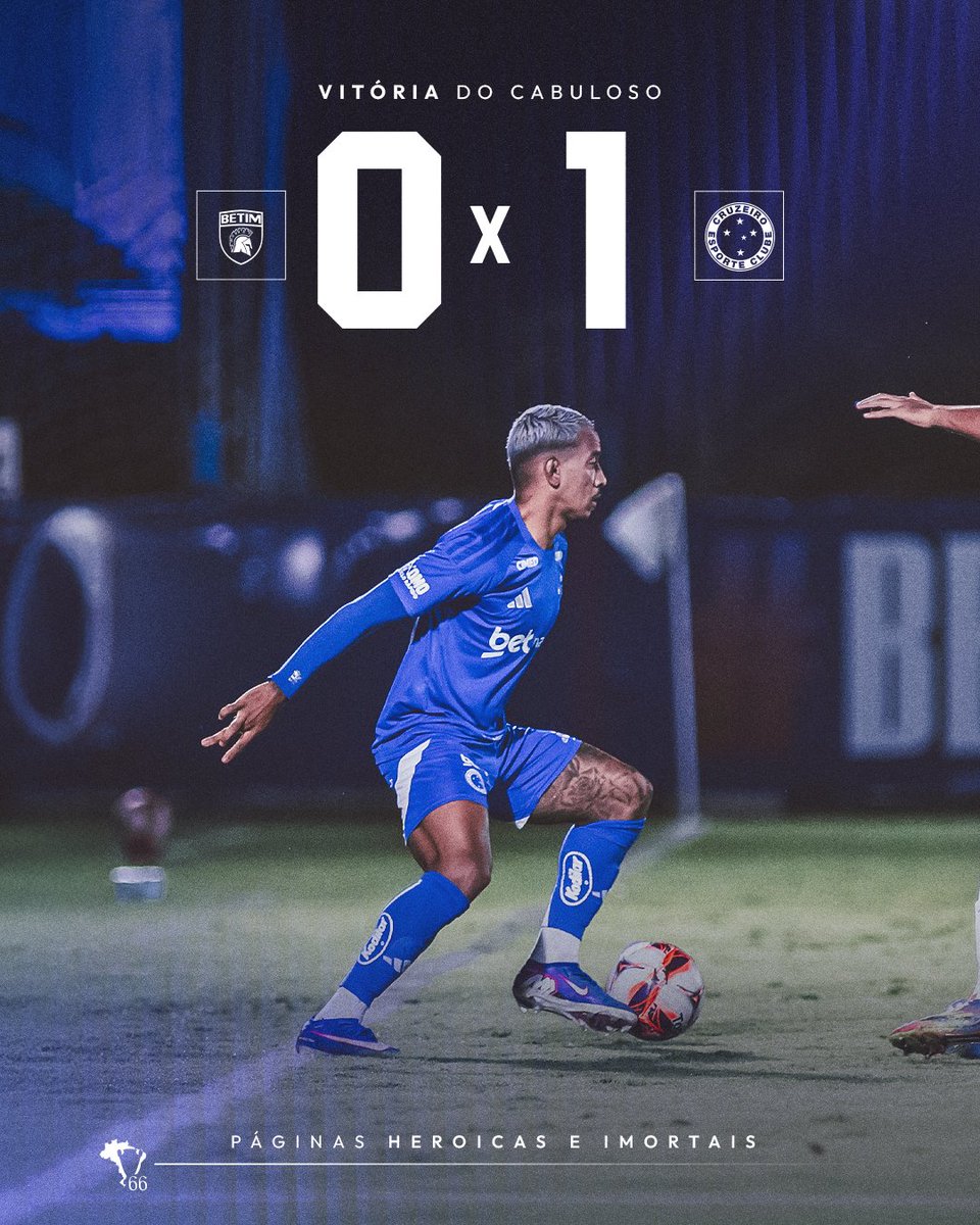 Cruzeiro's tweet image. 🕘 Fim de jogo e VITÓRIA DO CRUZEIRO!!! 🦊💙

COM GOL DO MATHEUS PEREIRA, O CABULOSO DERROTOU O BETIM, POR 1 A 0, PELO CAMPEONATO MINEIRO!! VAMOOSSS!
 
🔷 #BETxCRU | 0-1 | #GrandeCampeão