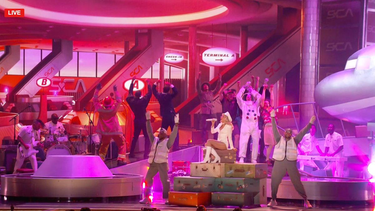 Sabrina Carpenter performs ‘Manchild’ at the #GRAMMYs .