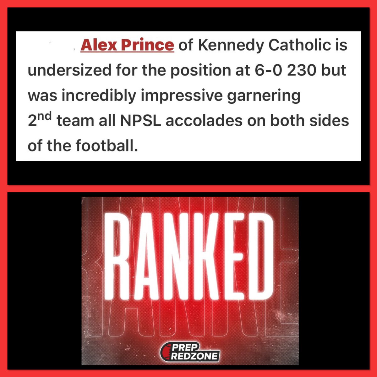 AlexPrince_52's tweet photo. Appreciate the love @PrepRedzoneWA! Off-season growth in progress - skills, strength, and yep… still adding inches. 📏😁 https://t.co/O3ZnGLwhDG