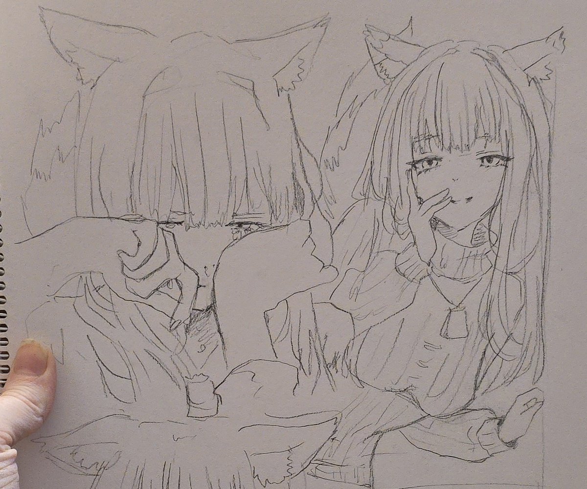 Diagada_'s tweet image. Another holo sketch page🥺
I Almost finished coloring the others but I went to the mountains to hike today. 
#spiceandwolf