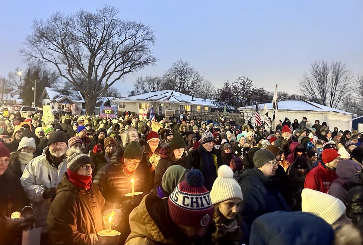 Tonight I spoke at a powerful vigil hosted by VA workers to honor Alex Pretti, a devoted VA ICU nurse who cared for our veterans. His last words — “Are you okay?” — reflect the compassion he brought to his work and his life, and now inspire Minnesotans and our nation.