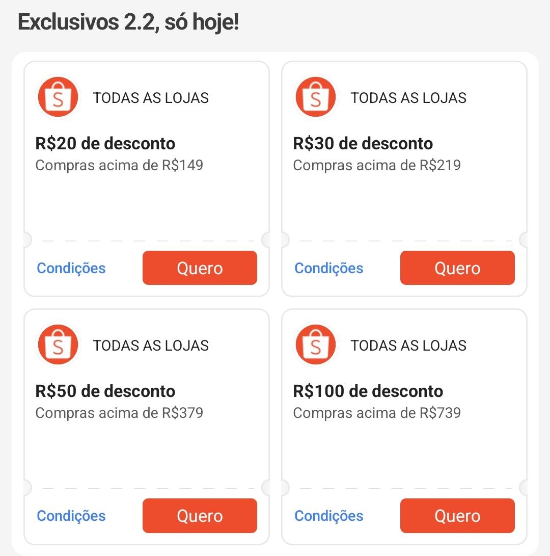 karolruotulo's tweet image. 🚨 NOVOS CUPONS SHOPEE 🚨 

🎟 R$20 OFF
🎟 R$30 OFF
🎟 R$50 OFF
🎟 R$100 OFF

🔗 Resgate aqui: s.shopee.com.br/4VX17G3thM

#cupom #cupomshopee #shopee