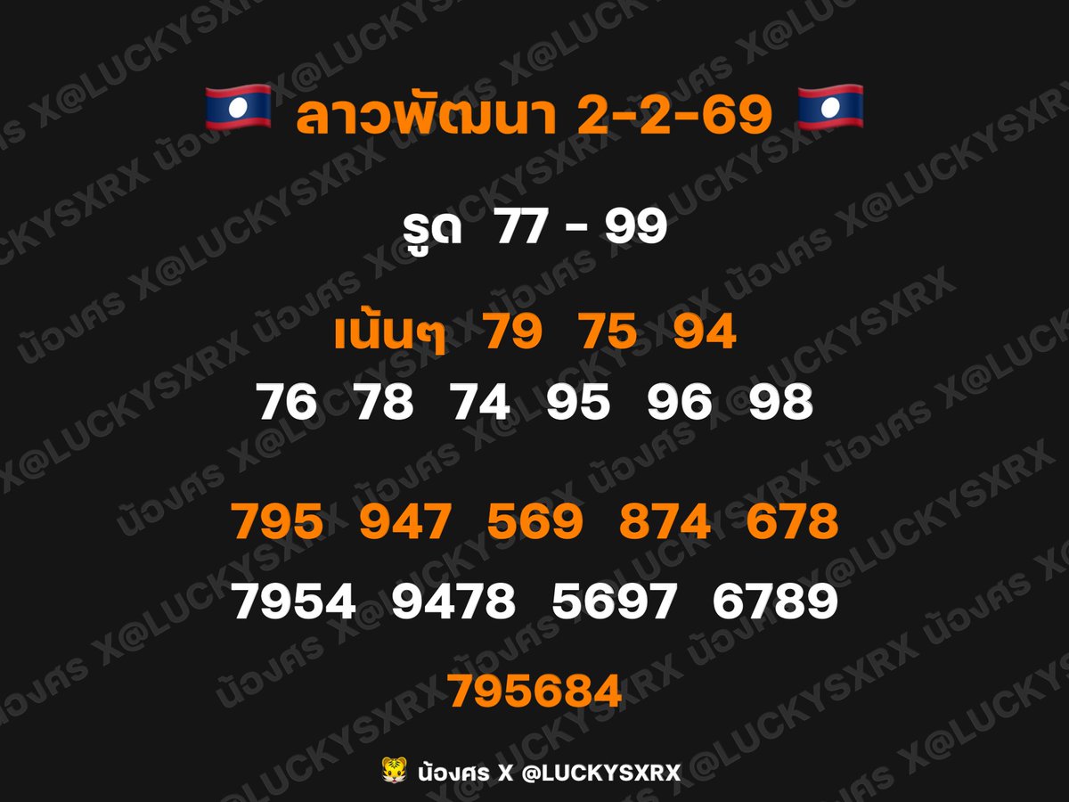 🇱🇦ลาวพัฒนา 2-2-69
กด 📷 กดรี เป็นกำลังใจให้น้องศรด้วยนะค้าบ  
ซัพพอร์ตน้องศร 📷🐯

🔥3 ตัว : 24 เฮง
24เฮง.com/uAWJSZ587284
🔥 4 ตัว : จ่ายดี
jaiideejing.co/register?ref=r…