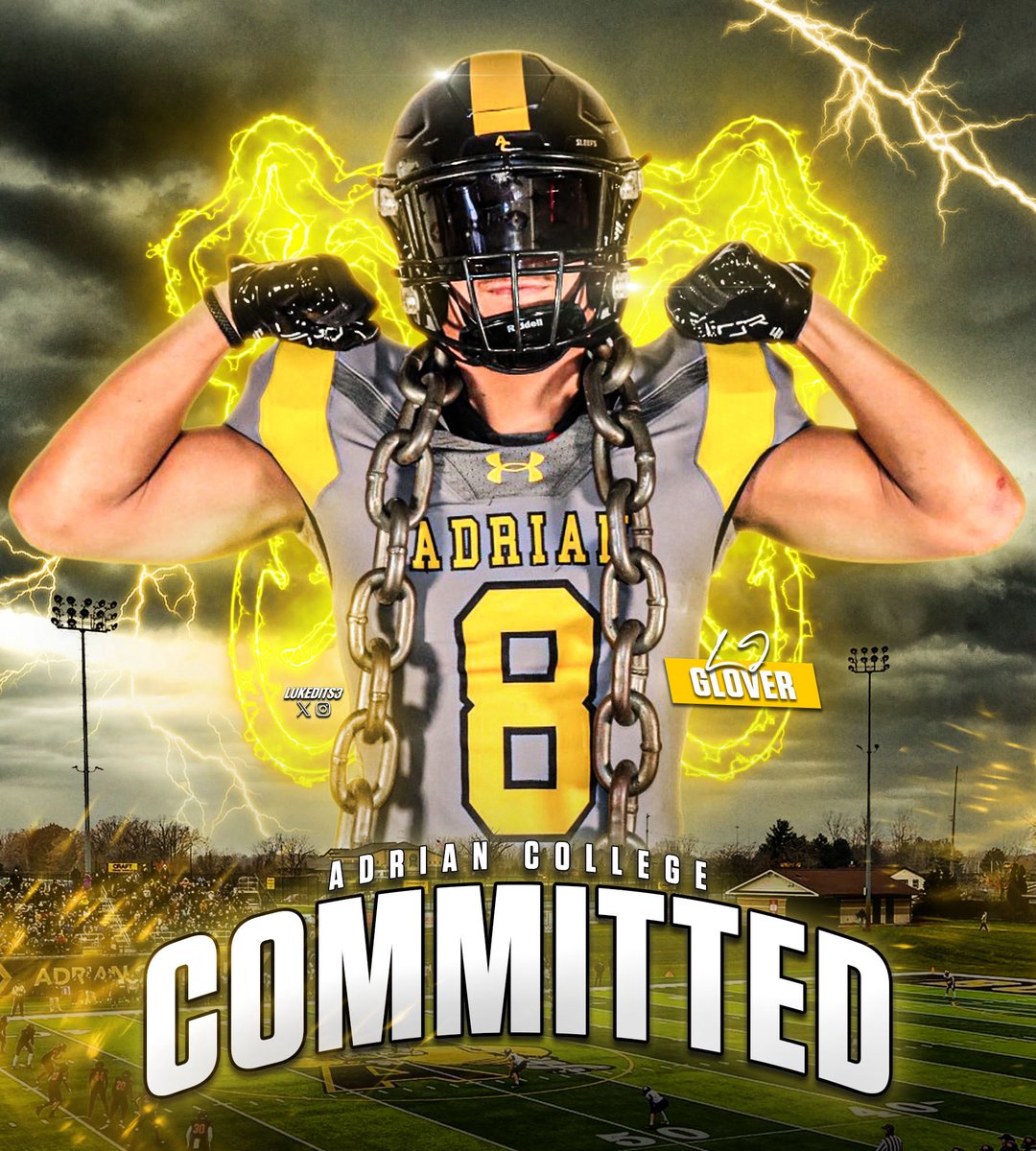 HarroldGlover08's tweet photo. 100% COMMITTED 
Thankful for my family, coaches, and everyone who supported me through this journey.
⚠️🐶 #Committed #Bulldogs
@CoachKujawa @Coach_Palka 
@JustinKellerWHS @AdrianCollegeFB https://t.co/UyYe1OzUlv