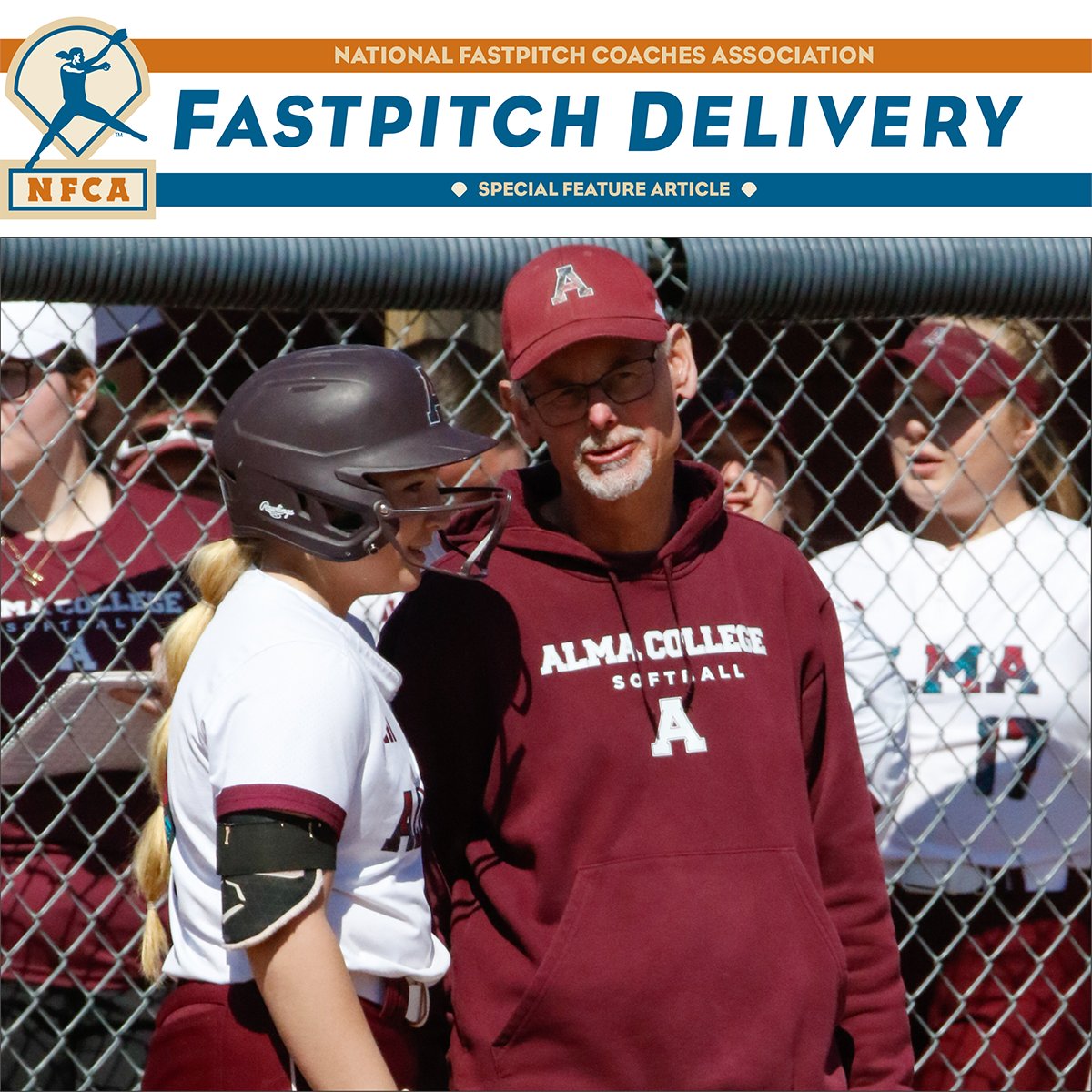 NFCAorg's tweet photo. 🥎📰 Get to know @AlmaScotsSB head coach and 2026 NFCA Hall of Fame inductee Denny Griffin in our latest Fastpitch Delivery feature! https://t.co/2P8Esd0kuR

Check out the 🆕 online home for Fastpitch Delivery articles here: https://t.co/E7tFVV7VrL https://t.co/xsX7Obfx3G