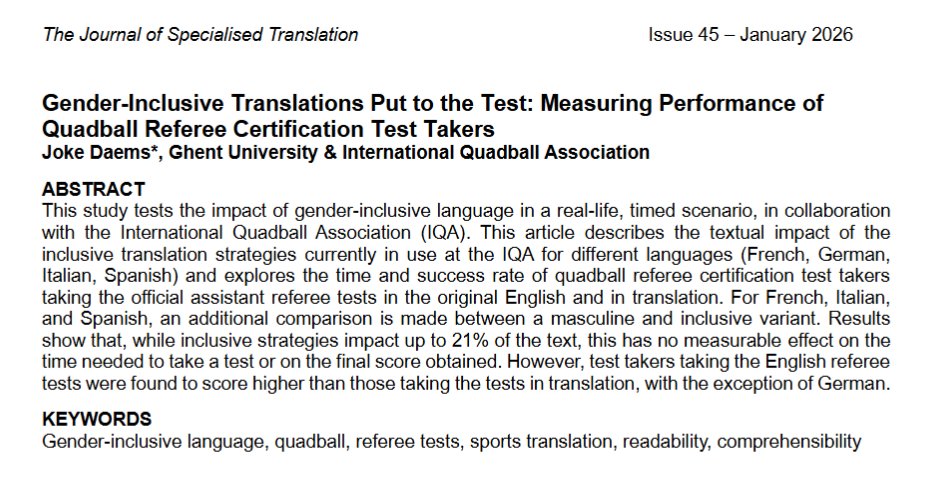 JoSTrans - The Journal of Specialised Translation tweet media