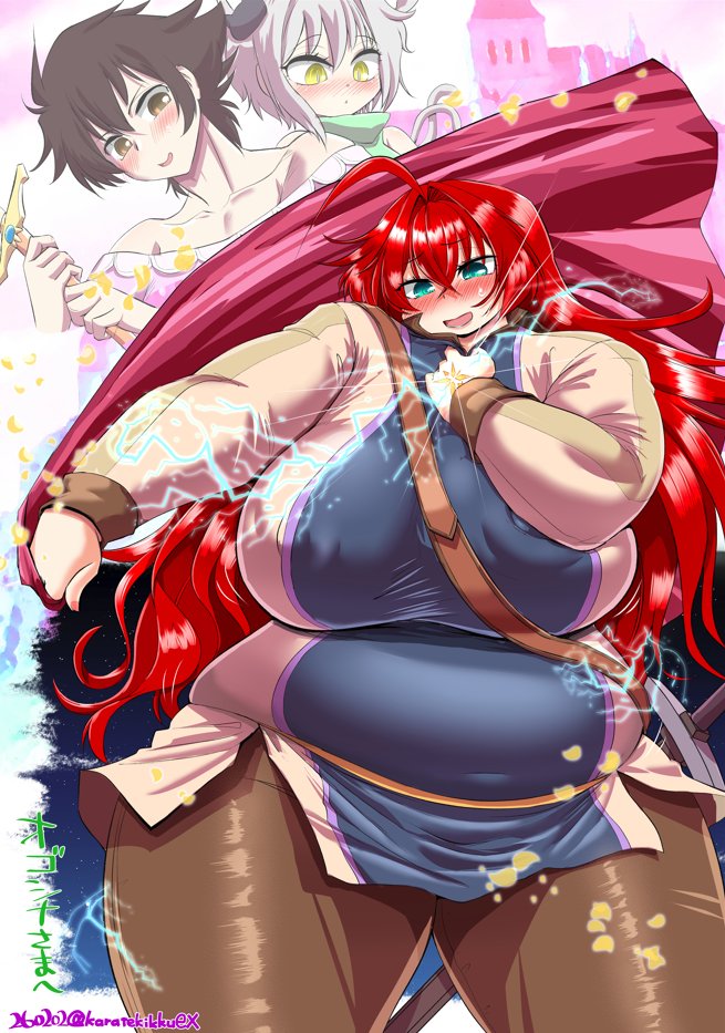 Skeb納品させていただきました!
ハイスクールDXDのリアス・グレモリーさま かっこいいコスでかっこいいポーズ→ぽっちゃり化です 