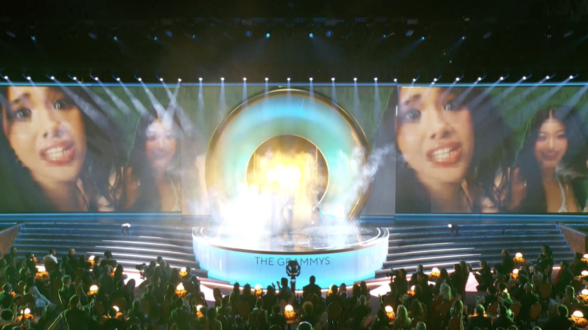 KATSEYE performs ‘Gnarly’ at the #GRAMMYs.