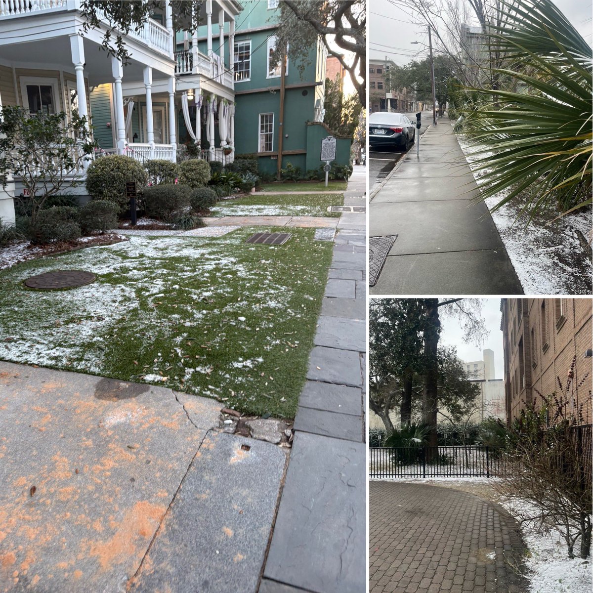 vincevitrano's tweet photo. Snow day… in South Carolina.
My @CofC daughter off school TOMORROW because of this. ❄️ How cute. 🤦♀️
#SconnieInTheSouth
#SnowDay #CharlestonSC #WisconsinHumor #SouthernWinter https://t.co/fpl5yEo1vg