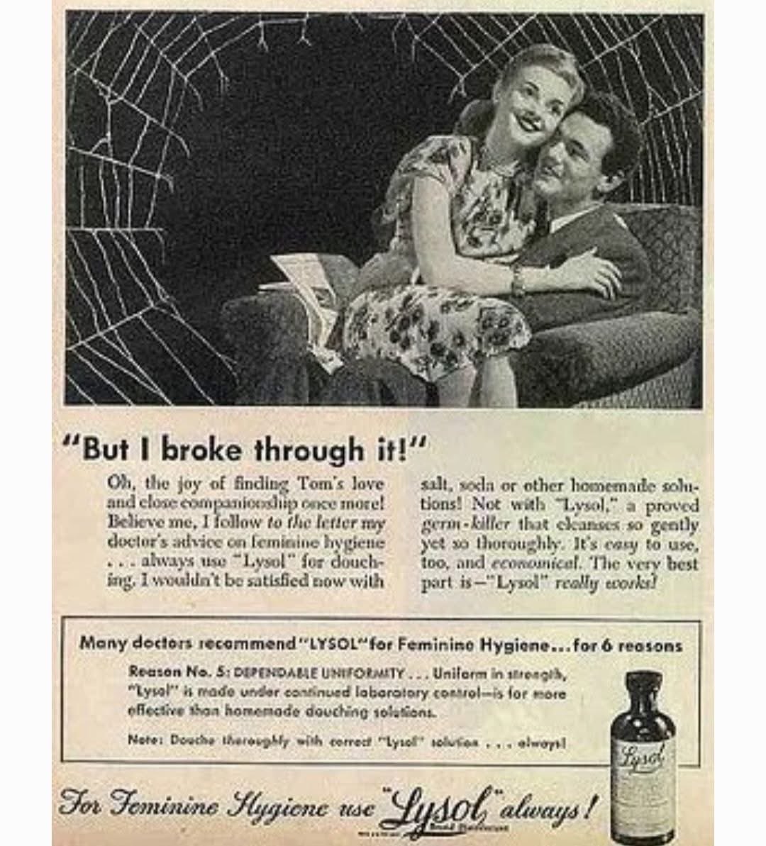 Something I wish I never learned. Lysol, the only douche you need.