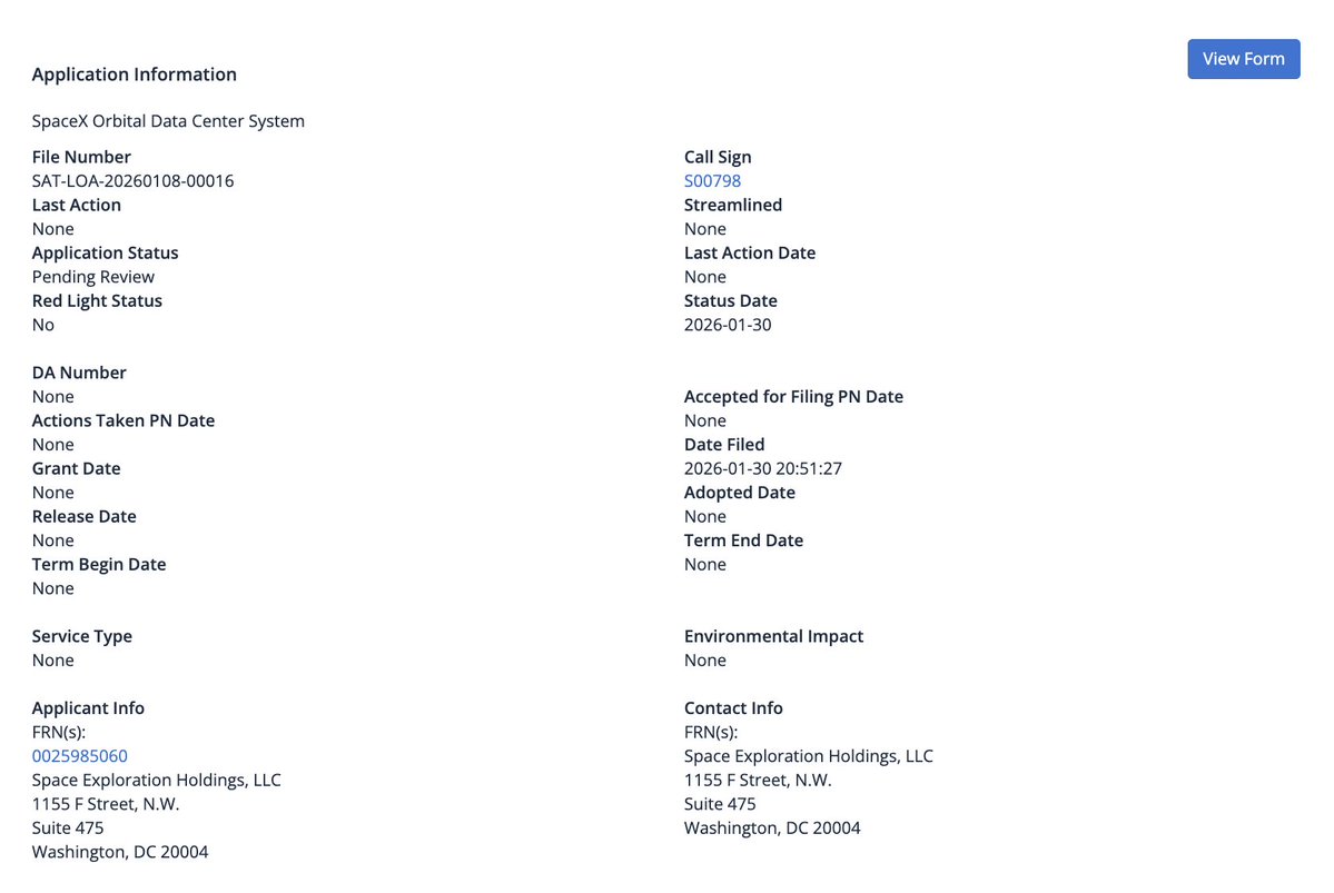 FCC application screenshot