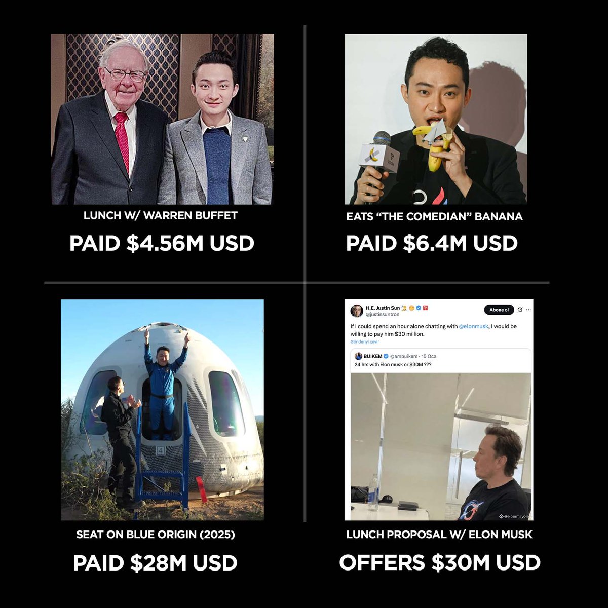 How does @JustinSunTron casually drop $28M on a Blue Origin seat and offer $30M just to talk to Elon while most people can’t even afford lunch?

Where’s that money really coming from? 🤔

cc <a href="/tenten19901107/">曾颖</a>