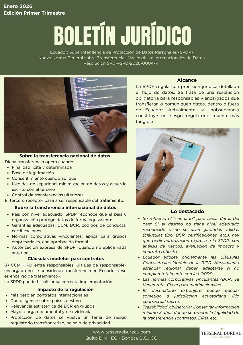 TesseraeBureau's tweet photo. Ecuador: Compartimos informativo jurídico.

#seguimosconectados #stillconnected https://t.co/kuUFd6RaMP