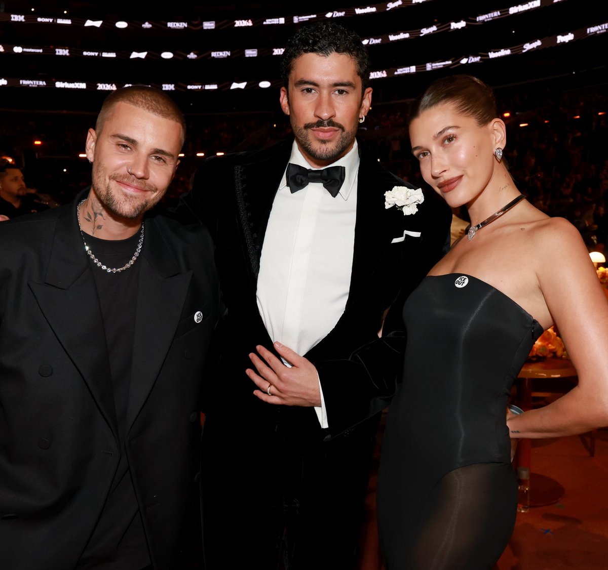 The Biebers and Bad Bunny 🫂 #GRAMMYS
