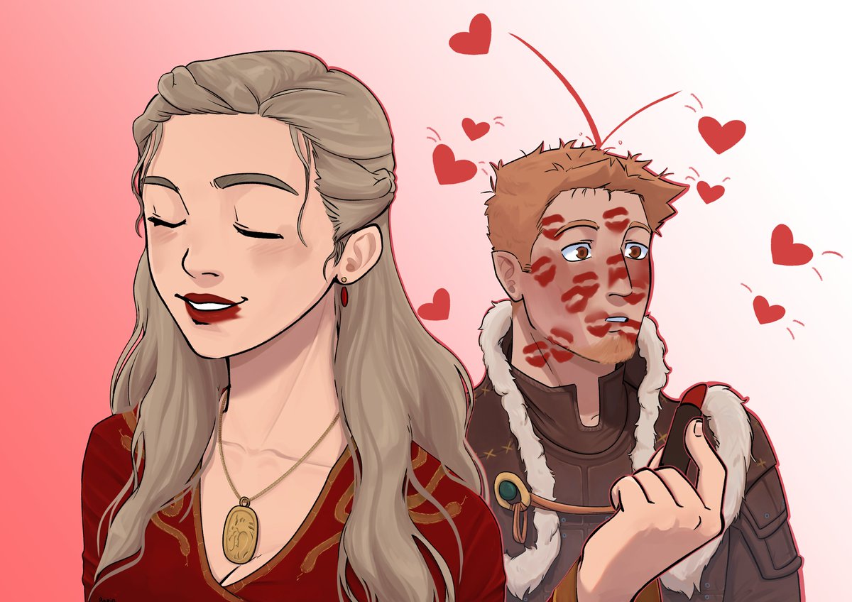 Rosalind heard that Eamon was preparing some marriage candidates for Alistair. Ever the loyal advisor, Rosalind wanted to make sure her king looked his best. 

Beautiful beautiful art by <a href="/razin_bee/">RazinBee🐝🇺🇦</a> !