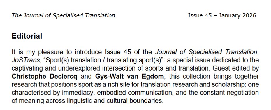 JoSTrans - The Journal of Specialised Translation tweet media