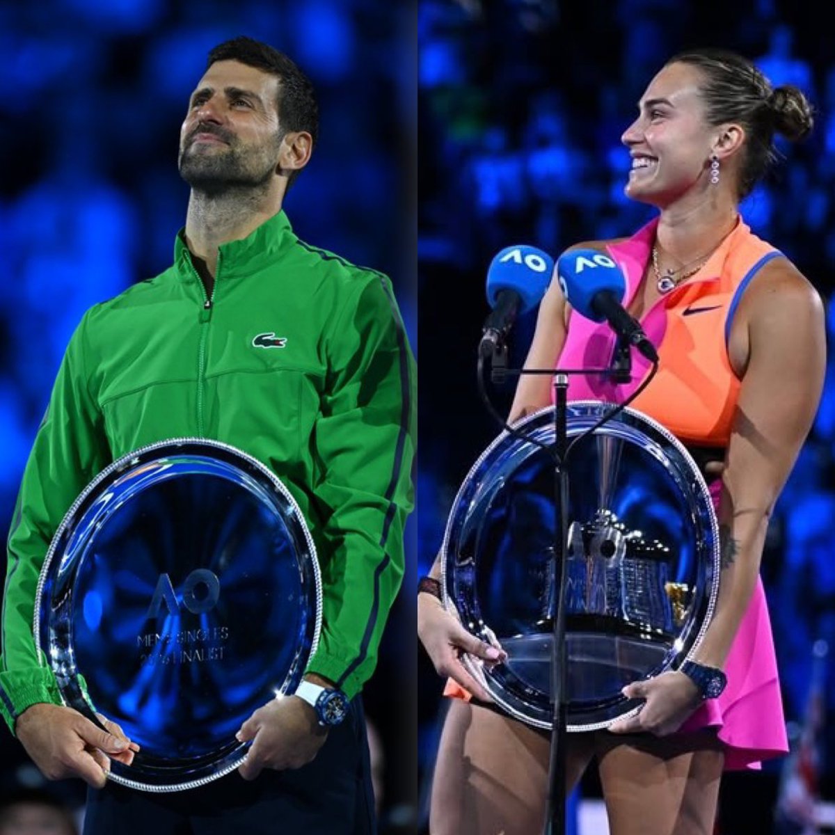 pocetnik8's tweet image. Sabalenka je Tarina omiljena igračica. Saba je osvojila tanjir. Tara je pitala tatu da li može da joj nabavi tanjir kao što je Sabalenkin. Pošto bi Novak uradio SVE za Taru, upropastio je meč. 🤷🏼‍♂️