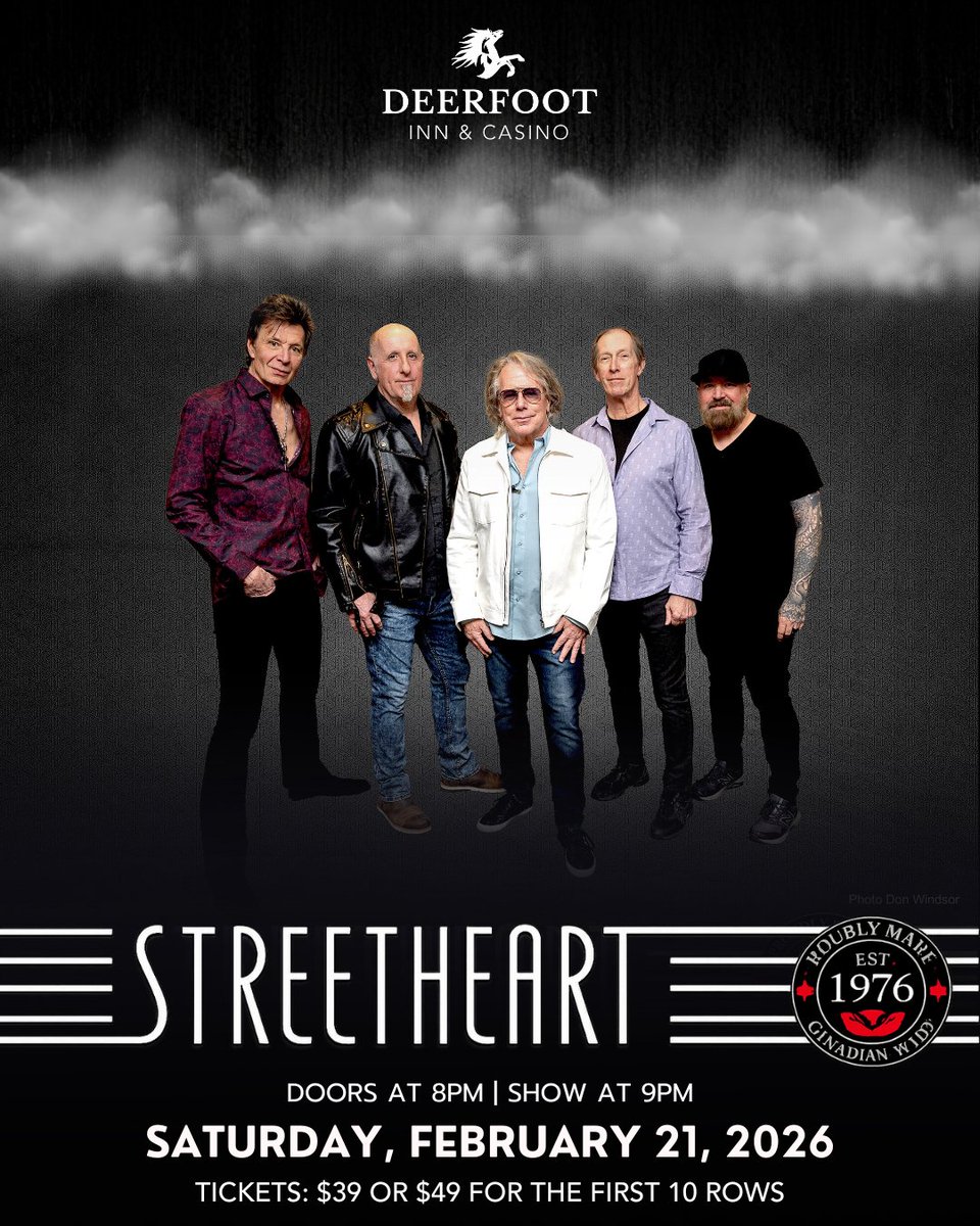 🎸 Streetheart – Live at Deerfoot Inn &amp; Casino 🇨🇦

Get ready for an unforgettable night of Canadian rock with Streetheart — legends since 1976!

🔥 Known for powerhouse vocals, electrifying stage presence, and timeless hits, they continue to inspire generations of rock fans.

🎶