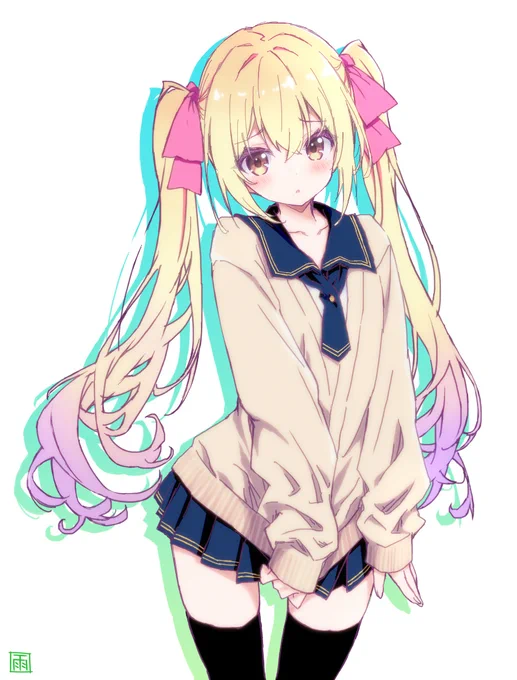 今日は #ツインテールの日 という事で、ウチの看板娘のさやかちゃん!! #制服少女 #ツインテールの日2026