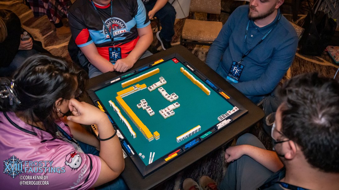 FrostyFaustings's tweet photo. Shoutout to all of the Riichi Mahjong players at #FFXVIII2026! ❄️ https://t.co/WYqniz9FLL