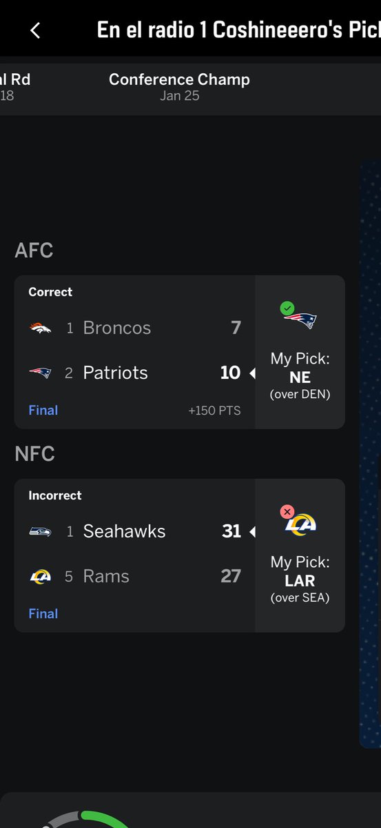 MrMachete's tweet photo. @nacionpatriots Nadie por más fan que fuera, pensaba que llegarían tan lejos. Después del último juego de temporada regular, si vi que había potencial para PO. Desde entonces busqué datos vi que si se podía llegar. Armé mi bracket y si puse a mis #Patriots y obvio ganar el #SuperBowl #GoPatriots https://t.co/T5vESIL1qM
