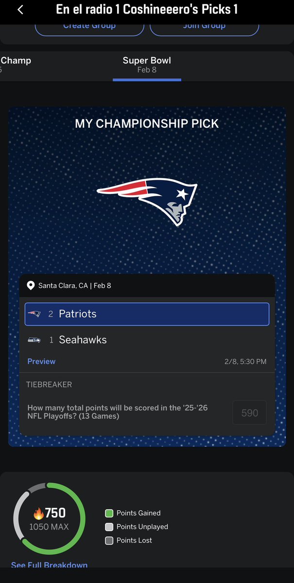 MrMachete's tweet photo. @nacionpatriots Nadie por más fan que fuera, pensaba que llegarían tan lejos. Después del último juego de temporada regular, si vi que había potencial para PO. Desde entonces busqué datos vi que si se podía llegar. Armé mi bracket y si puse a mis #Patriots y obvio ganar el #SuperBowl #GoPatriots https://t.co/T5vESIL1qM