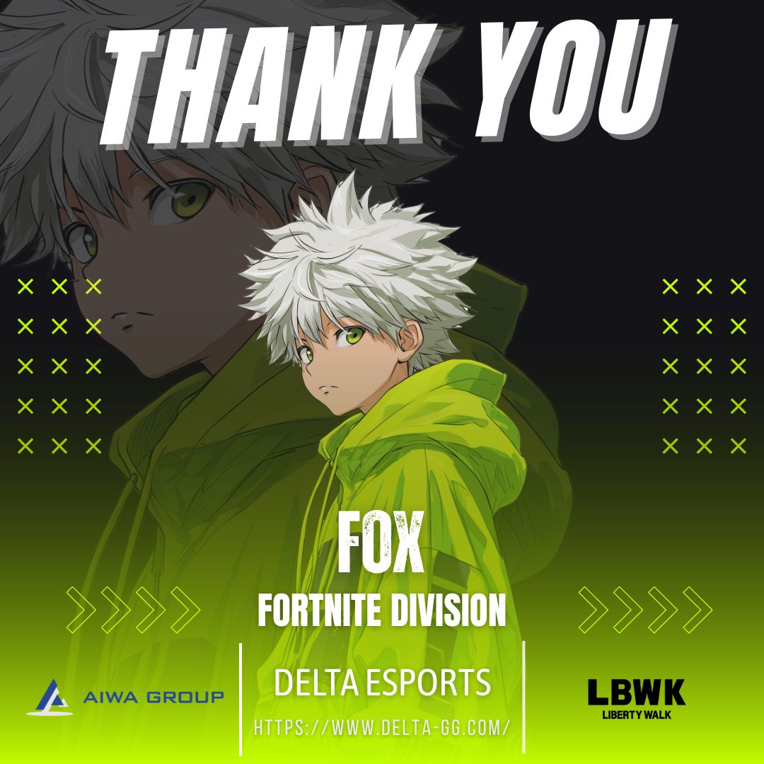 DELTAGG058's tweet photo. 『 #ThankYou For Everything! 』 

この度、FORTNITE ACADEMY部門のFOX選手【@Fox02_Pan】 につきまして、契約満了に伴いチームを離れることとなりましたのでご報告いたします。

これまでACADEMY部門の先陣として、チームへ多大なる貢献をしていただいたことに、心より感謝申し上げます。
チーム一同、今後のさらなるご活躍を心よりお祈りいたします。

#ThankYou #DELTAWIN