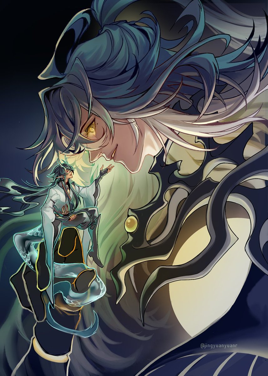 More lord ravager jingyuan for <a href="/hsrjinghengjing/">Hiraeth: A JingHengJing Zine: Leftovers Open!</a> zine~
From a canon divergent headcanon I have called "elio's alternate script" where the express never stopped at the Luofu~ This is the happy ending :3 #hengjing #jingyuan #danheng