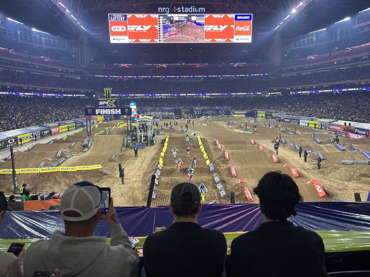 Sousterson's tweet photo. @rodryanshow We had a great time @SupercrossLIVE thanks for the tix. Well the kid wasn’t too thrilled, but I had fun. https://t.co/D6ZAKRxwcM