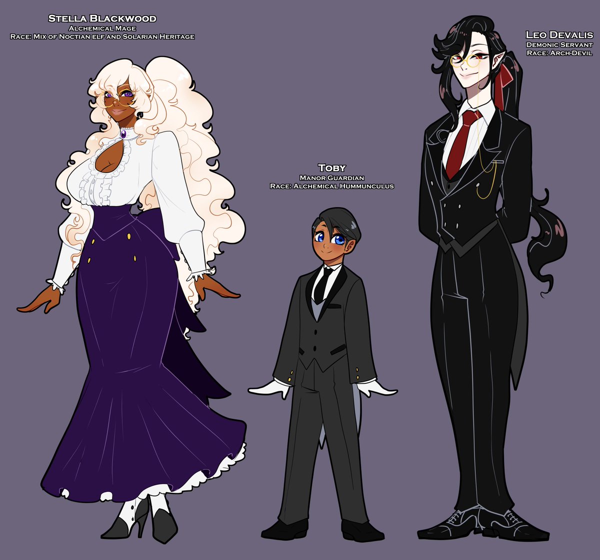 Morning Sweeties! Get ready for some oc Nonsense! 

Here we have my Isekai protagonist, Stella Blackwood (Stella was her name in her previous life too) She legit gets Isekaid cuz her overly clingy Demon butler more or less summons her into her mmo avatar body. The guy legit