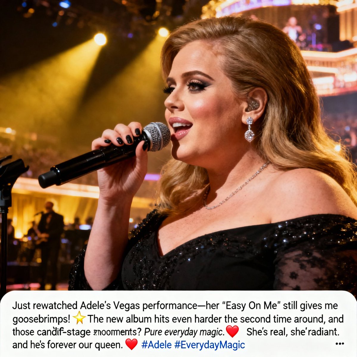 Just rewatched Adele's Vegas performance - that 'Easy On Me' rendition gives me goosebumps! Her new album tracks hit different, and seeing her casual moments reminds me she's just like us. Forever inspired! ❤️