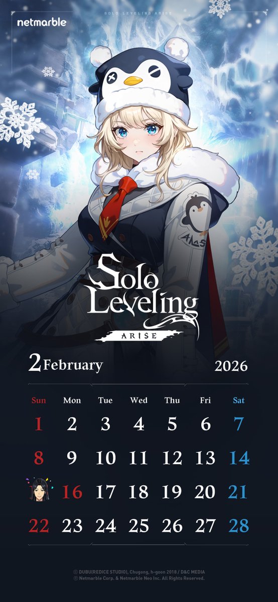 Sololv_ARISE_GL's tweet photo. ⁺⊹˚.⋆ #SoloLevelingARISECalendar ⁺⊹˚.⋆
February brings sweet events!
From new events to updated content, enjoy the month of February with Solo Leveling:ARISE!
#sololevelingARISE #sololeveling
#sololevelinggame #netmarble #onlyilevelup https://t.co/2ZfuQUXLyE