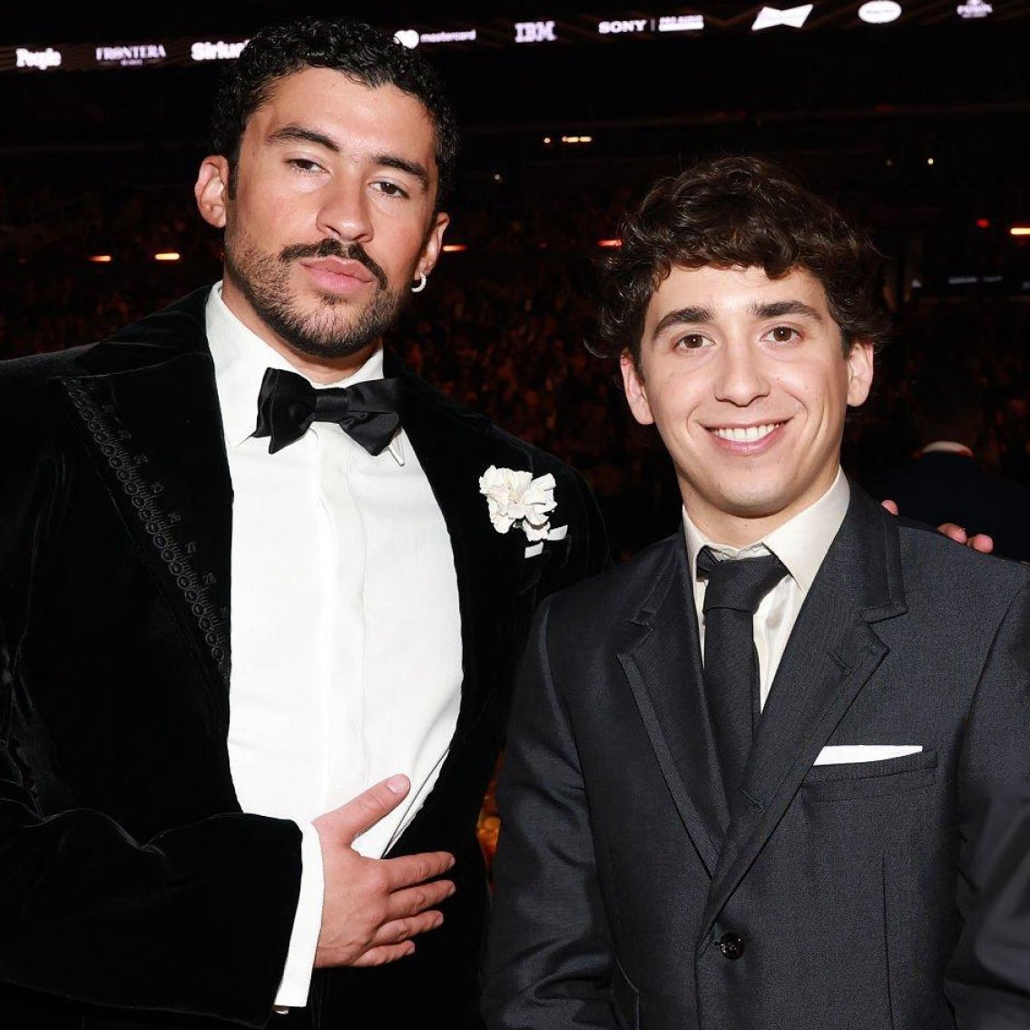 Bad Bunny with Marcello Hernandez tonight at the #GRAMMYs
