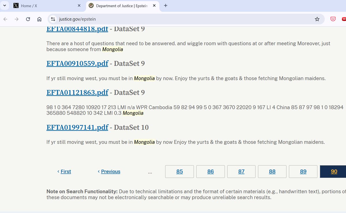 Eipstein file дотор Монгол гээд хайхаар түмэн юм гарч ирж бн. 
Ухаад үзвэл олон л Монгол хүн холбогдох нь дээ👇

Холбоос: justice.gov/epstein