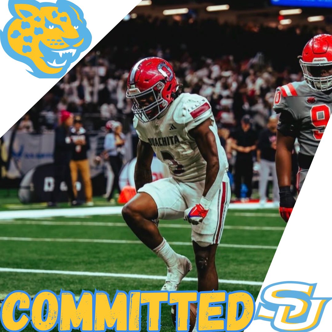 Recruit4SU's tweet photo. REAKING NEWS: Class of 2026 5’7” 165lbs RB Macario Dade Jr. from Monroe, LA has announced his commitment to #SouthernUniversity! 

Marcario had over 2100 all purpose yards and 11 TDs his senior year. He will be joining his state title teammate at Ouachita Wydell Clark (@d1_wyd311 ) 

@Mj_dade3 

#GeauxJags #Play4Faulk #FaulkEra