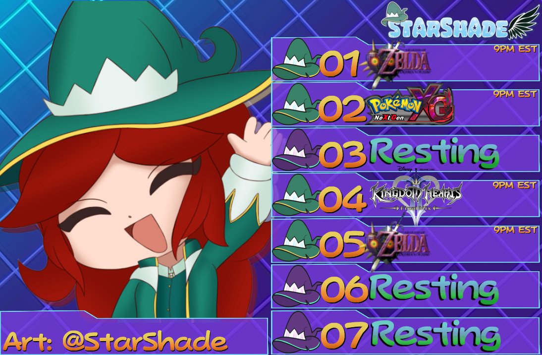 StarShadeGaming's tweet photo. Hey I'm coming back to Twitter, and I'm posting my stream schedules here! I'm currently live rn about to continue a OoT/MM Randomizer I've been doing.
https://t.co/TyQpbs6dkm https://t.co/7rT5yIY9RV