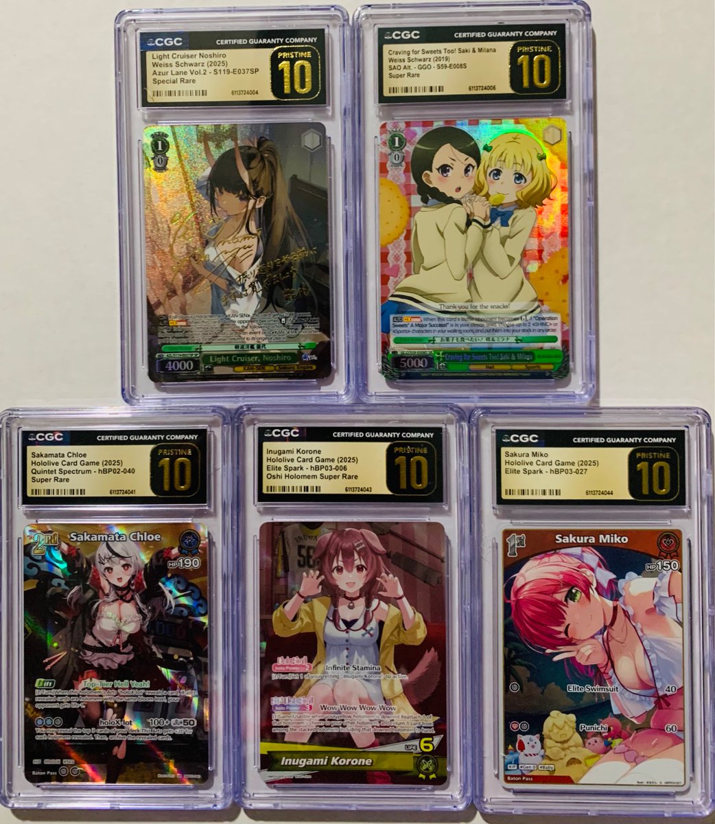 Big mail day today <a href="/CardPurchaser/">Card Purchaser</a> 

CGC is doing things right. 45 card bulk order back to me in 19 business days. 

Got my ladies back and these are all the Pristine 10s I got. 

You were right <a href="/CGCCards/">CGC Cards</a> 
They do look absolutely amazing😍