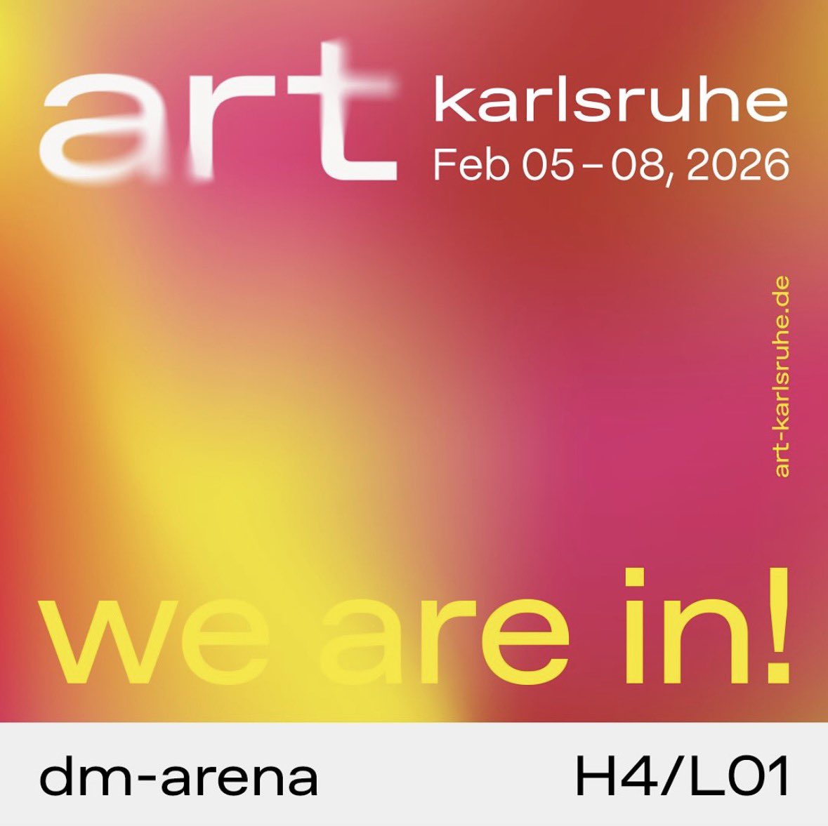 nobukoapplebee's tweet image. 展示のお知らせ

ドイツのArt Karlsruheに参加します

180ギャラリーが参加する近代・現代美術のアートフェア
清水は2点出品します

お近くの方はぜひお立ち寄りくださると幸いです

#artlover #karlsruhe #nobukoshimizu 

ausstellerverzeichnis.art-karlsruhe.de/vis/v1/en/exhi…
