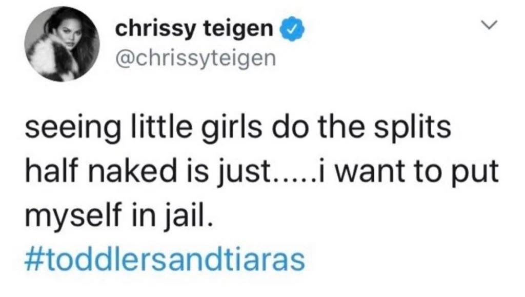 GotDaScoop's tweet photo. Chrissy Teigen h*e you know the people didn’t forget about those 60k+ deleted tweets !

Sit this one out you weird nasty disgusting b*tch ! And they have nerve to accept you in this industry. But wait, majority of yall are all the same ! https://t.co/dWt6jB1m3z