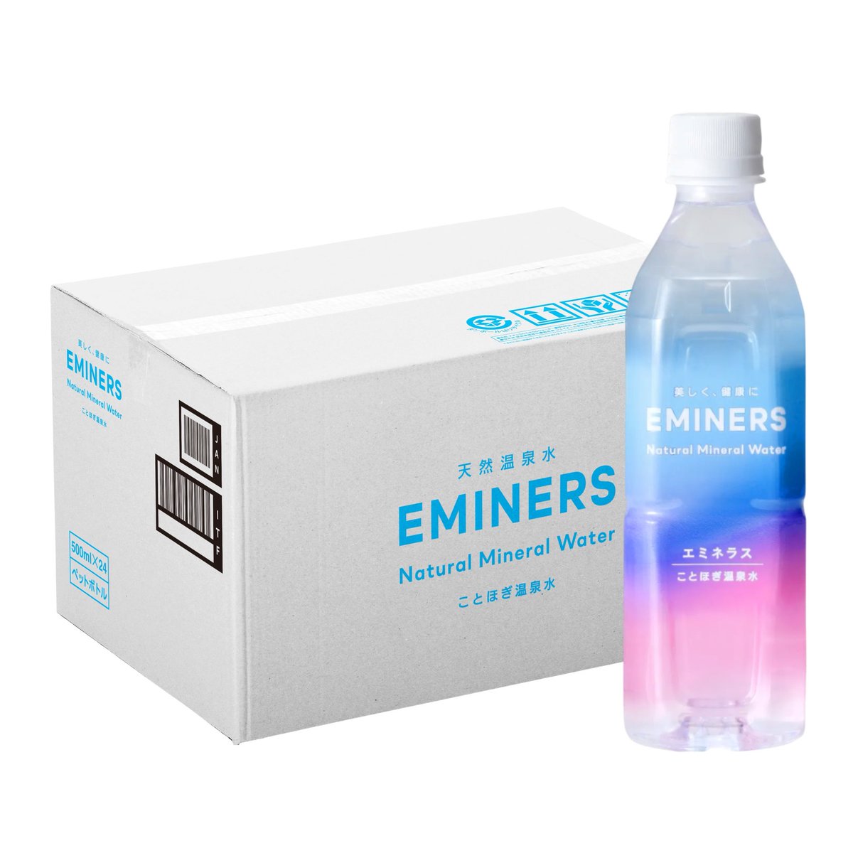 いつもEMINERSをご利用いただき、ありがとうございます😌

このたび、エミネラス500mlのダンボールパッケージを新デザイン（白色）へリニューアルいたしました👏

中身の天然温泉水の成分・品質に変更はございませんので、これまでと変わらない美味しさと安心をお届けいたします📦