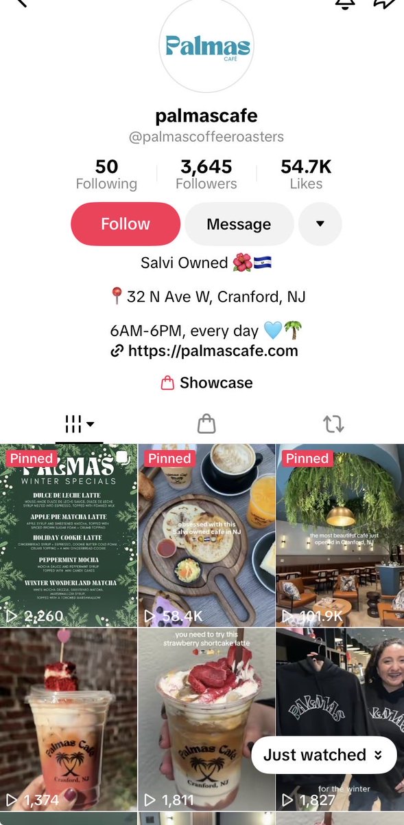 sues86453's tweet image. They literally just cannot help themselves… 

and yet another woman posting a “F’CK ICE” video from her own business page on TikTok.  

The business is Palmas cafe in Cranford New Jersey.  LETS MAKE HER AND HER BUSINESS FAMOUS!