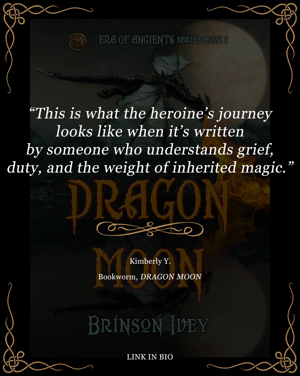 BrinsonIvey's tweet photo. Thank you to all my wonderful readers - I love your comments in my DMs!
Here’s what readers said who love authors Robin Hobb, Patricia McKillip, Katherine Arden, and Juliet Marillier –
LINK IN BIO or find it on Amazon: https://t.co/LxFPz37alU
#DragonMoon #CelticFantasy #FantasyBooks #BookLaunch #NewRelease