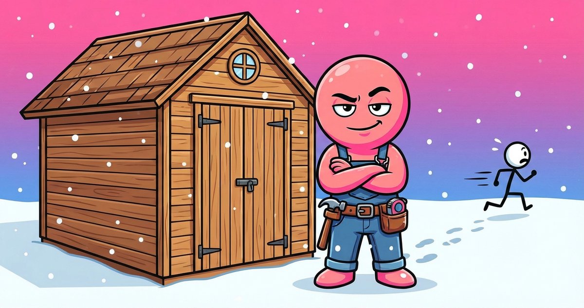 GetShedCoin's tweet image. Shed dealers right now: "Sir, this is a premium 12x16 with— SIR WHERE ARE YOU GOING?" *customer running away from the cold* 🏃‍♂️💨 Nobody wants to shed hunt in this weather! #SHED #ColdWeather
