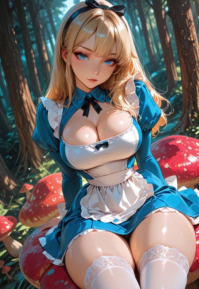 OverfiendAI's tweet image. Alice #AliceInWonderland SFW. No nudity.