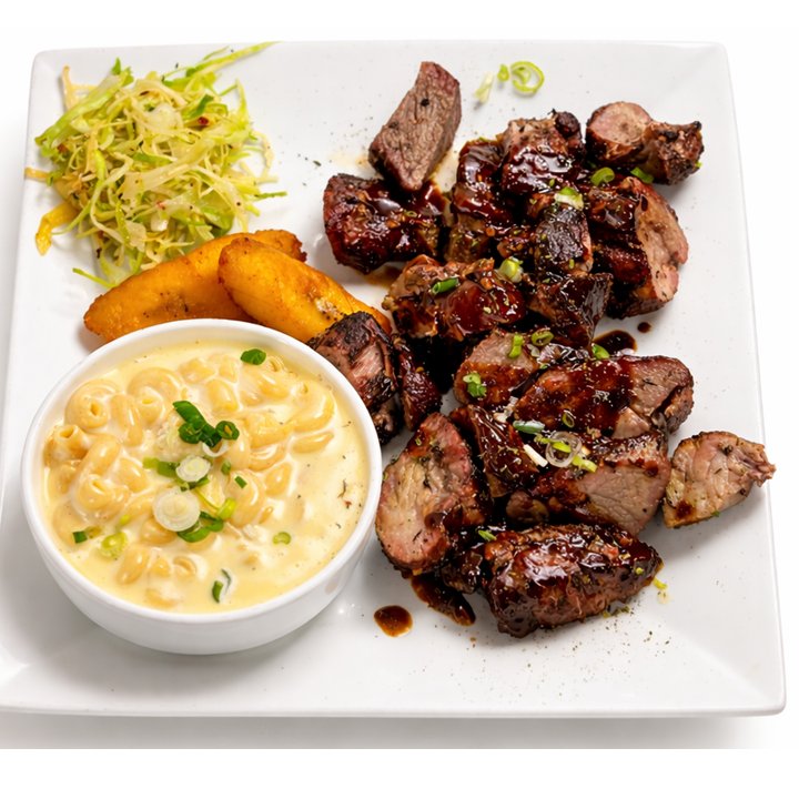 authentictaseJM's tweet photo. 🔥JERK PORK DONE RIGHT 🔥

Tender, smoky Jerk Pork glazed to perfection, served with our rich & creamy Mac & Cheese, sweet golden Fried Plantains, and seasoned Cabbage that brings it all together 🇯🇲✨

This plate is comfort, flavor, and island vibes in every bite. If you know, you know… and if you don’t, it’s time to find out😎 

📍Authentic Taste of Jamaica
Where the flavor hits different and the culture stays strong.

👉Dine in or take it to go
👉Come hungry. Leave happy.

#authentictasteofjamaica #jerkpork #IslandFlavors #CaribbeanCuisine #jamaicanfood #FoodThatFeedsTheSoul
#macandcheeselovers